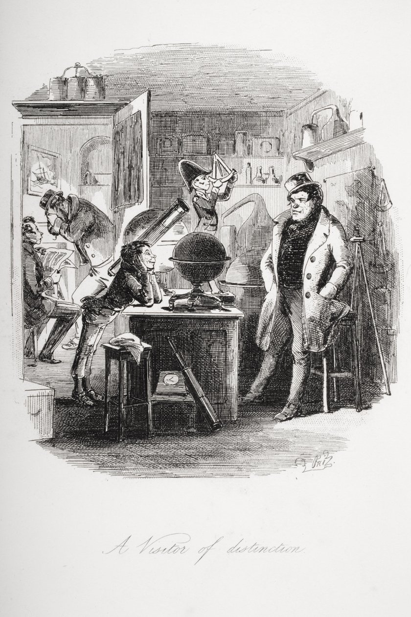 Um visitante de distinção, ilustração de "Dombey and Son", de Charles Dickens (1812-1870), publicado pela primeira vez em 1848 (lito) de Hablot Knight Browne