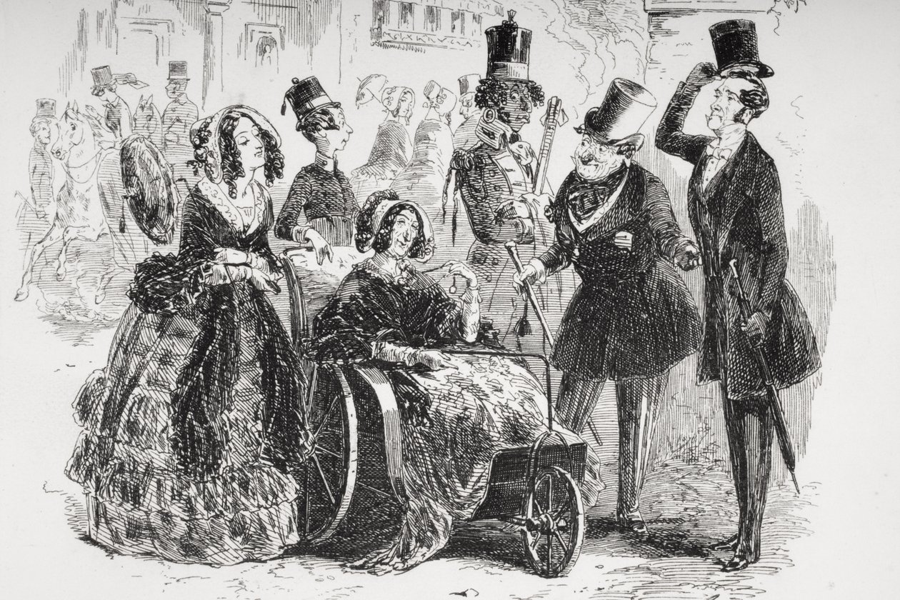O major Bagstock tem o prazer de ter essa oportunidade, ilustração de "Dombey and Son", de Charles Dickens (1812-1870), publicada pela primeira vez em 1848 (detalhe de 259260). de Hablot Knight Browne