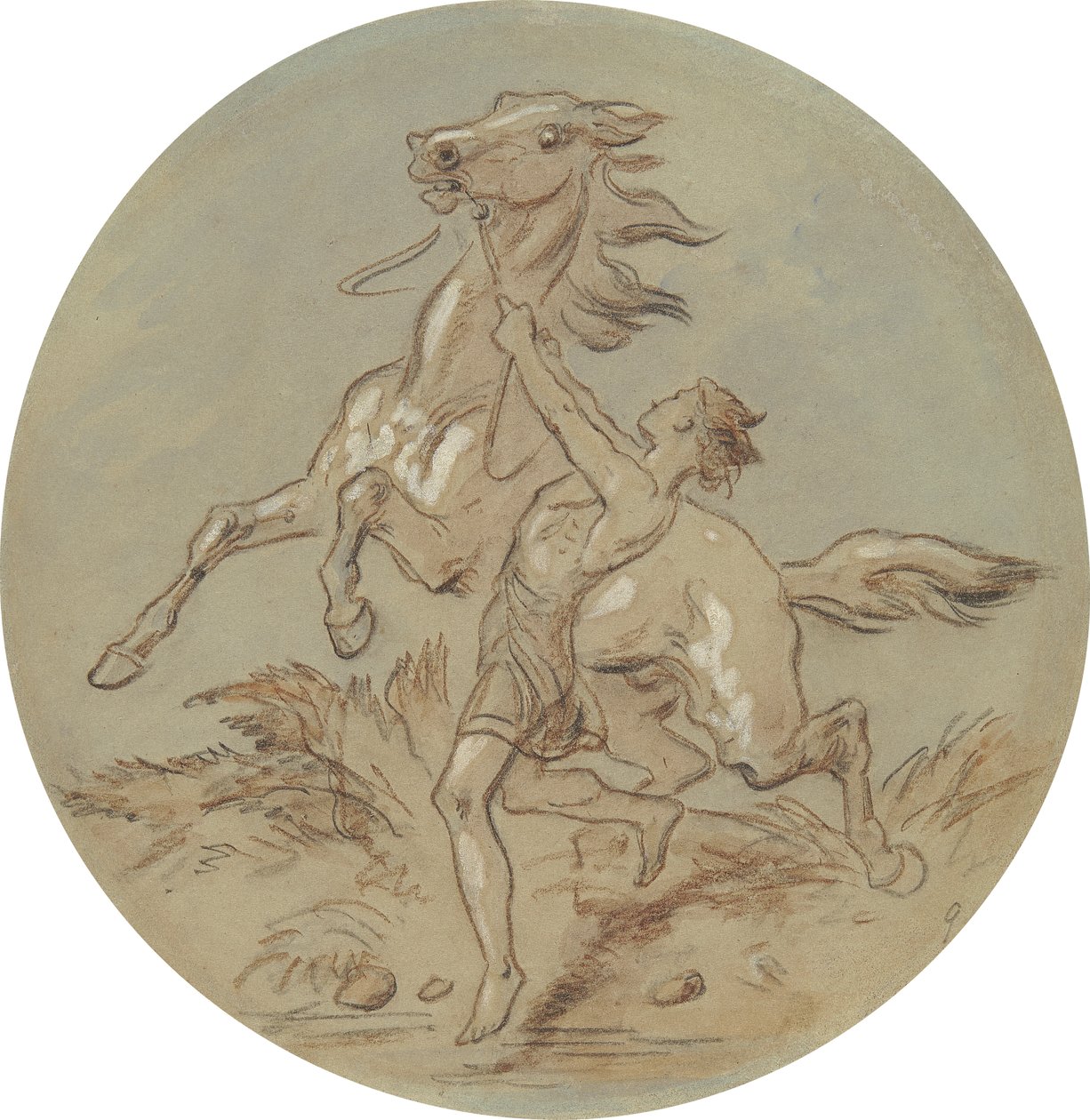 Um dos dezoito desenhos para uma série de placas que ilustram Vénus e Adónis de Hablot Knight Browne