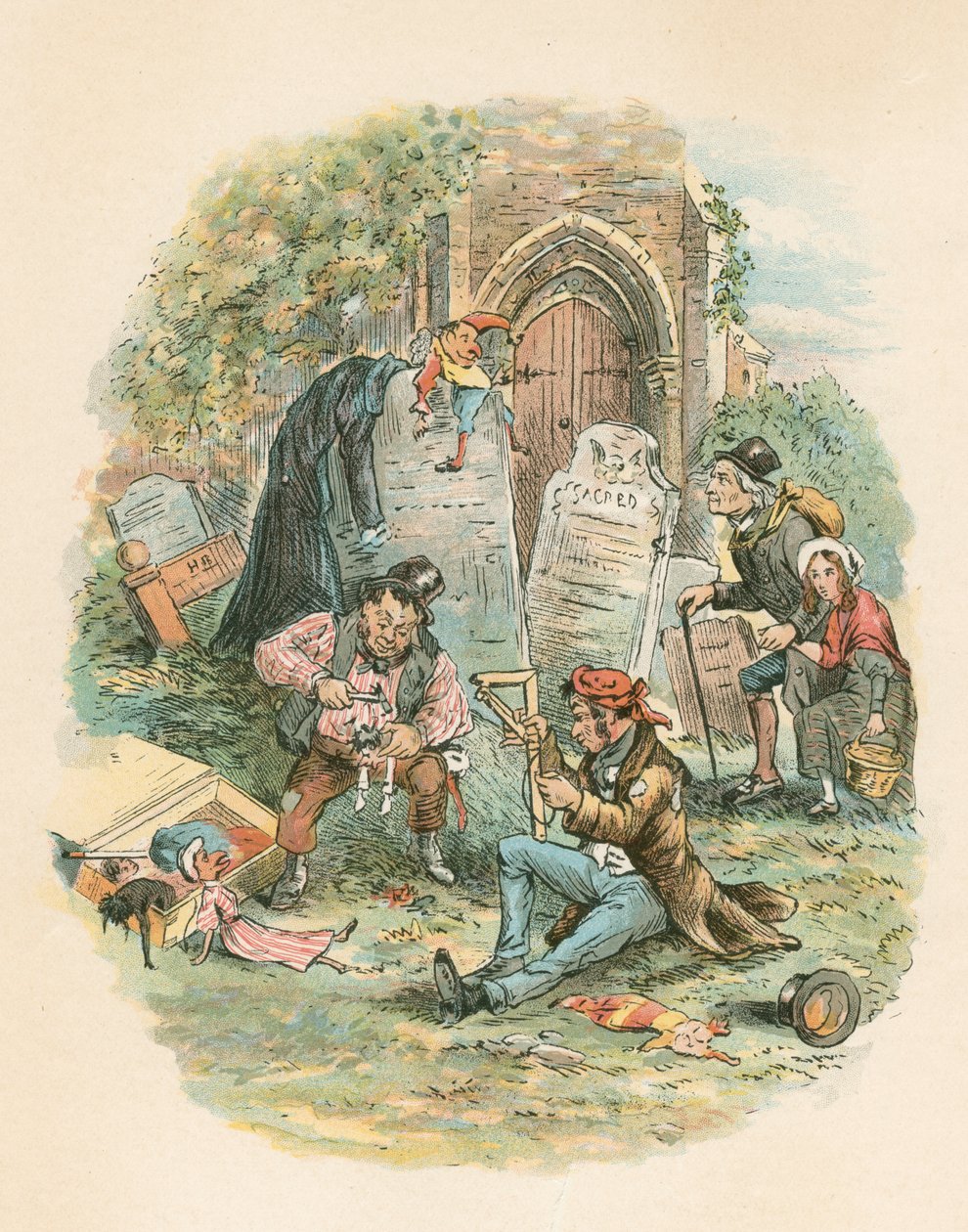 Cena da Old Curiosity Shop de Charles Dickens, 1841 de Hablot Knight Browne