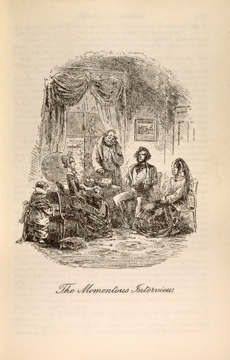 &39;The Momentous Interview&39;, de &39;David Copperfield&39; de Charles Dickens (1812-1870) de Hablot Knight Browne