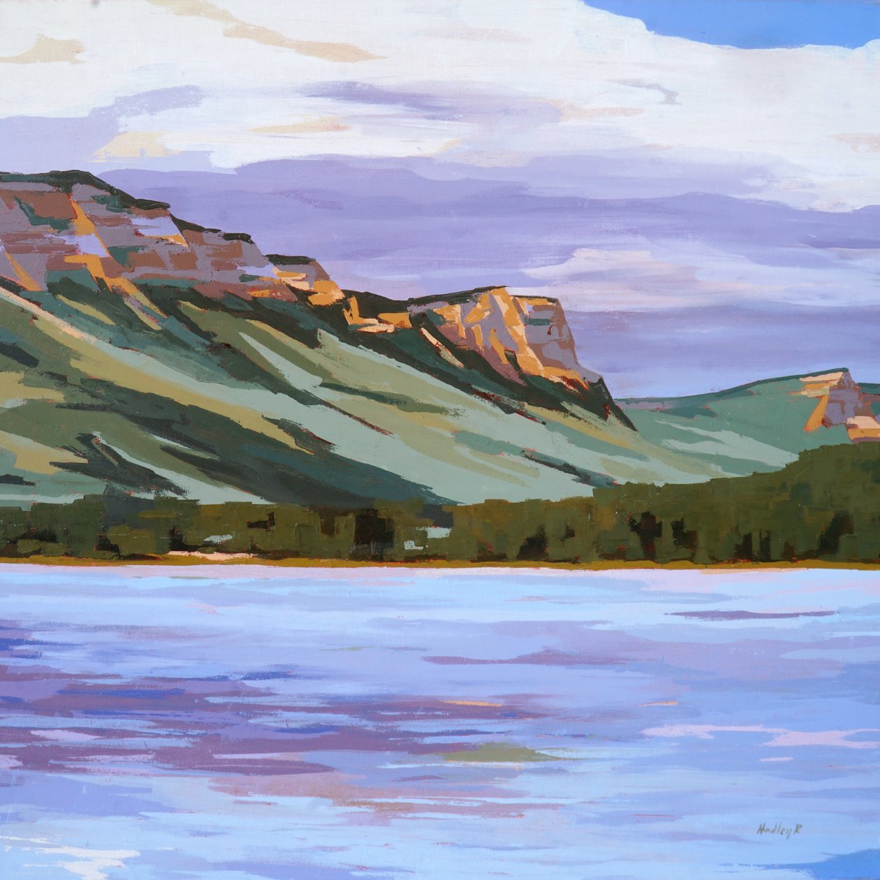 Chuva que se aproxima, Lago Haviland, c. 2024 (óleo sobre tela) de Hadley Rampton