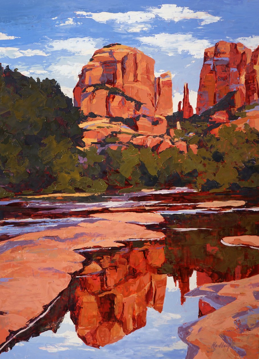 Reflexo, Sedona, c.2024 (óleo sobre painel) de Hadley Rampton