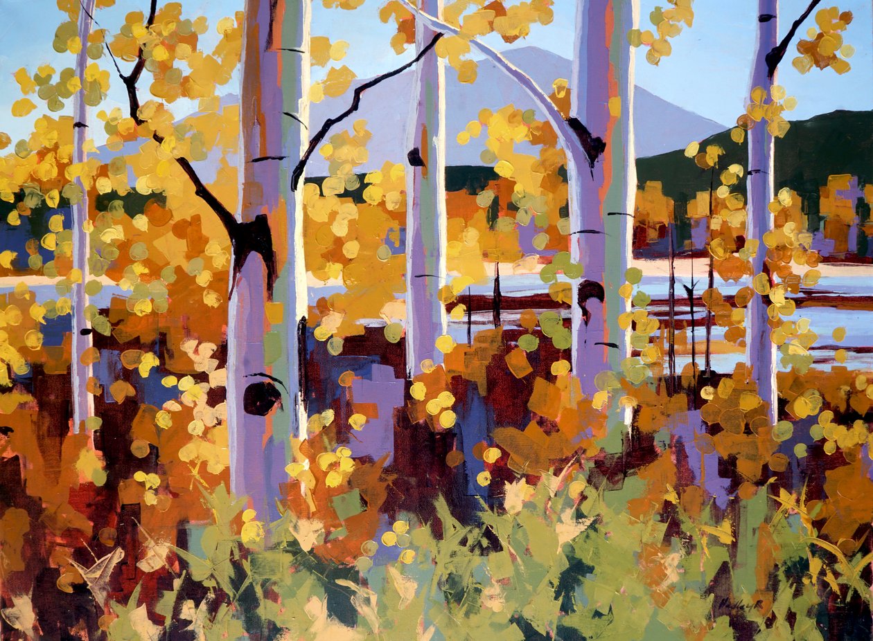 Teton Aspen, c. 2024 (óleo sobre tela) de Hadley Rampton