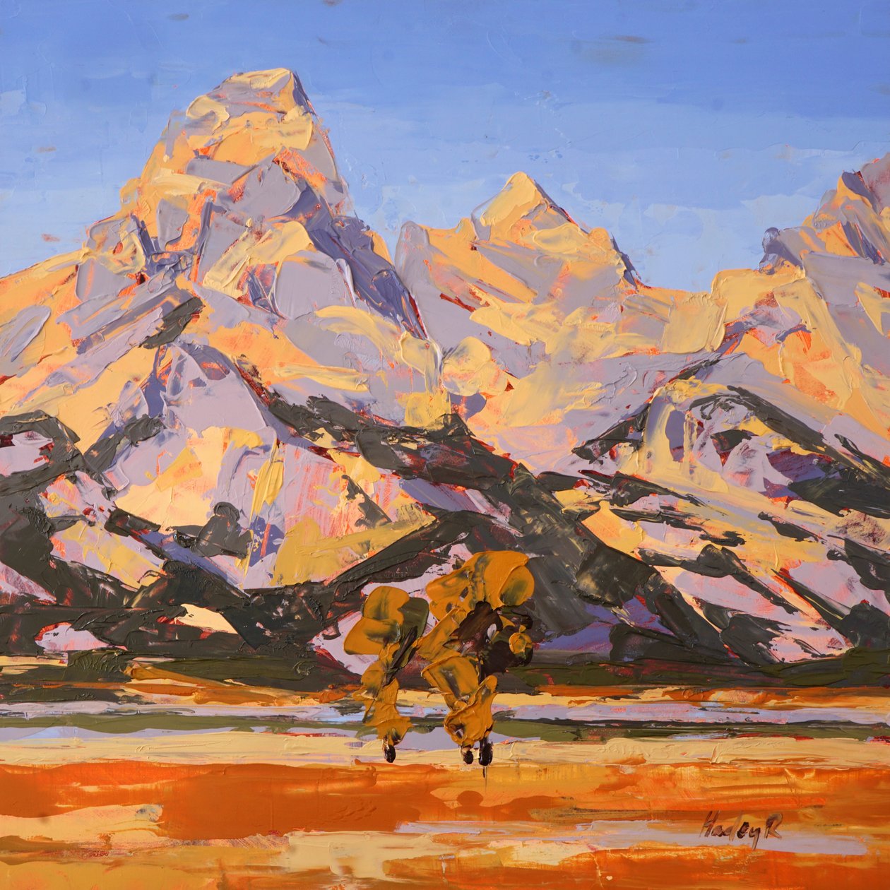 Teton Glow, c. 2022 (óleo sobre painel) de Hadley Rampton