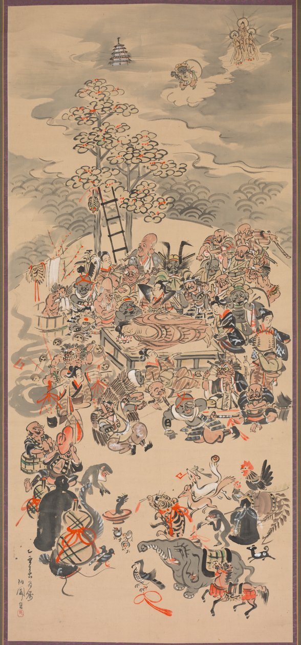 Ōtsu-e Nirvana do Buda de Hakuen