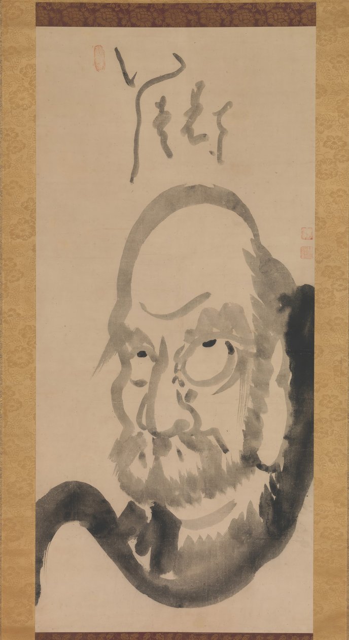 Retrato de Daruma, meados do século XVIII. de Hakuin Ekaku