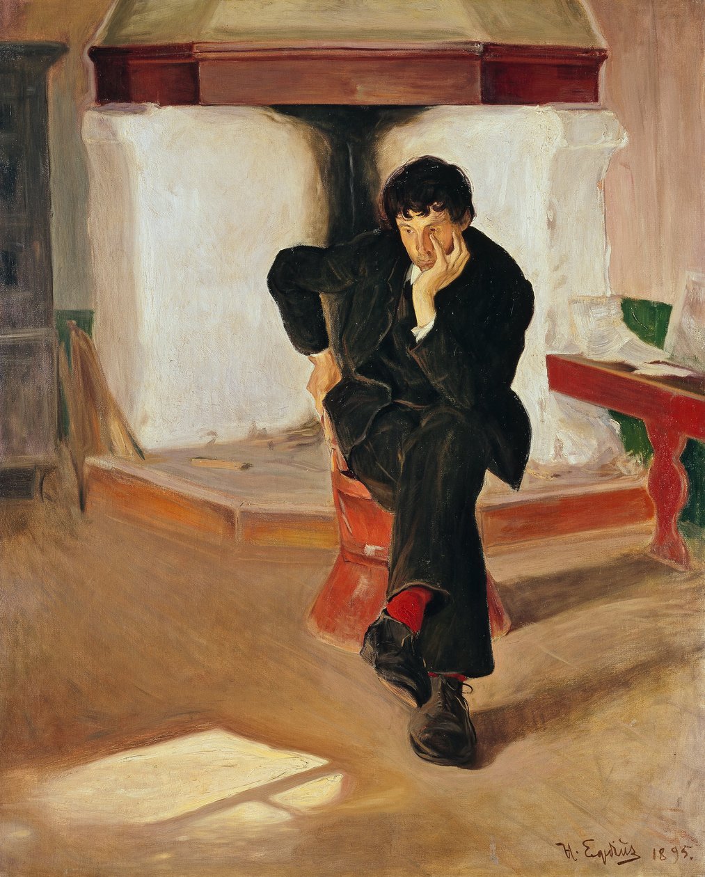 O sonhador Retrato do pintor Torleiv Stadskleiv. de Halfdan Egedius