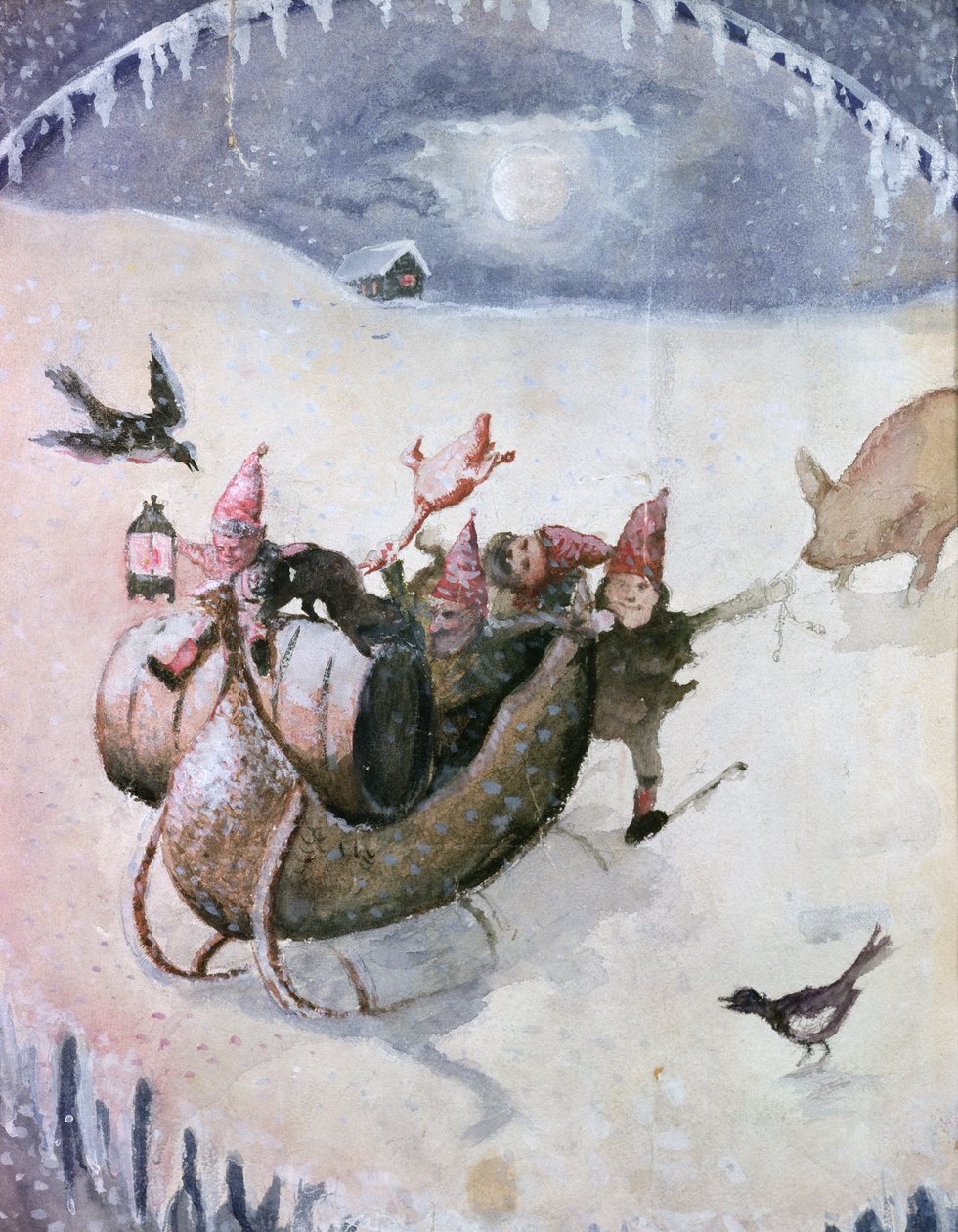 Cena de Natal (aguarela sobre papel) de Halfdan Egedius