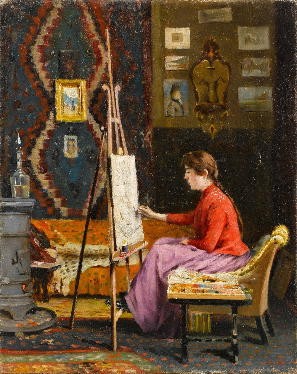 Pintor Kz ve Atölyesi, pintor de menina e seu estúdio de Halil Pasa