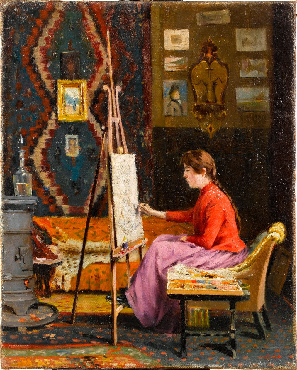 "Pintura de Halil Pasha (Pasa, Pasha)(1857-1939) 1939 Óleo sobre tela Dim 41x33 cm Museu Sakip Sabanci, Istambul de Halil Pasha