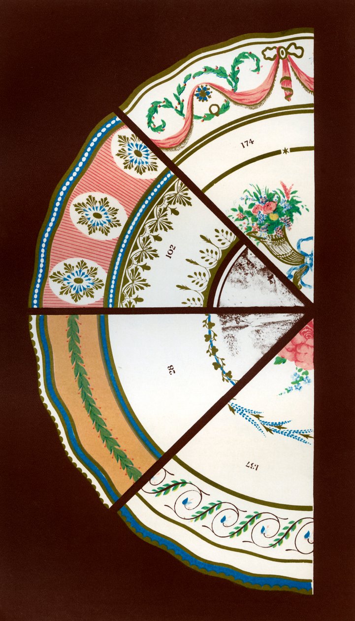 Padrões de derby de serviços de jantar e sobremesa, 1876. de Hall and England