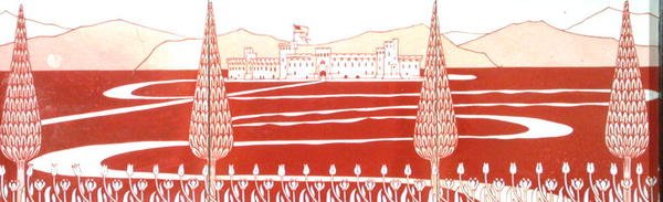 Paisagem com Fila de Árvores e Castelo (cerâmica) de Halsey Ricardo