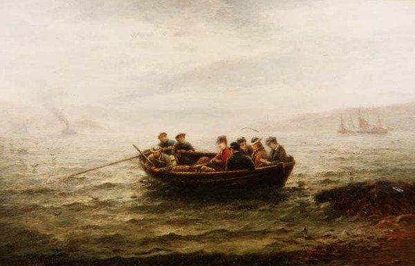 Indo à Igreja a Caminho da Eclusa (óleo sobre tela) de Hamilton Macallum
