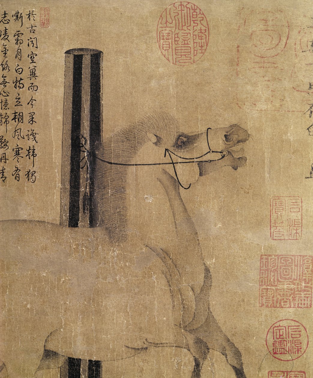 Noite Branca Brilhante, dinastia Tang (618-907) c.750 (tinta sobre papel) de Han Gan