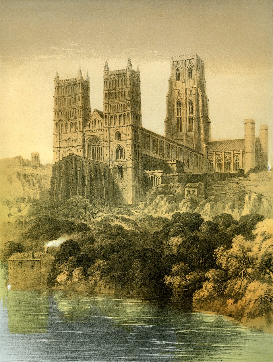 Catedral de Durham, condado Durham, c1870. de Hanhart