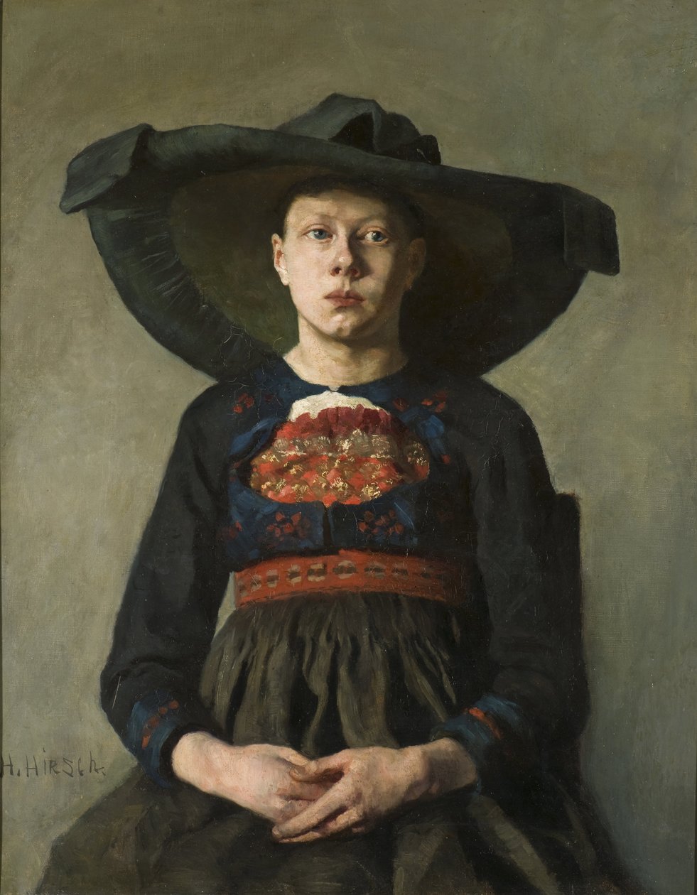 Uma Camponesa Bávara, de Pauli (Hirsch-Pauli), Hanna (1864-1940). Óleo sobre tela de Hanna Pauli