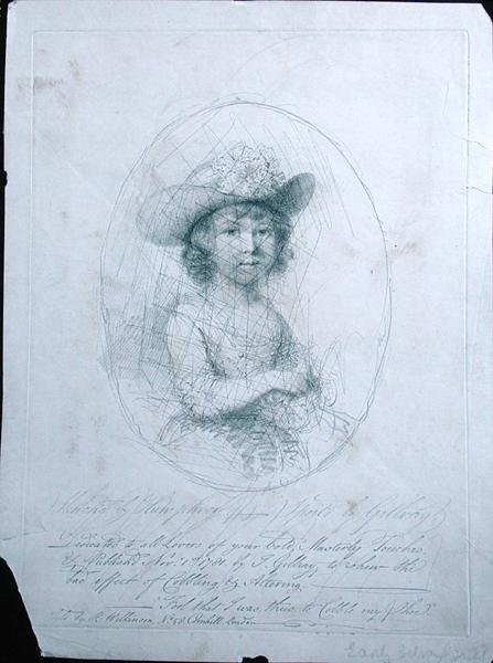 Um esboço, estragado por James Gillray (1757-1815) 1781 (ponto prateado no papel) de Hannah Humphrey