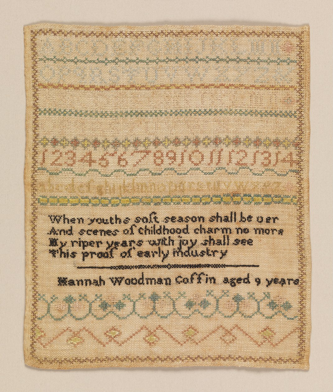 Sampler de Hannah Woodman Coffin