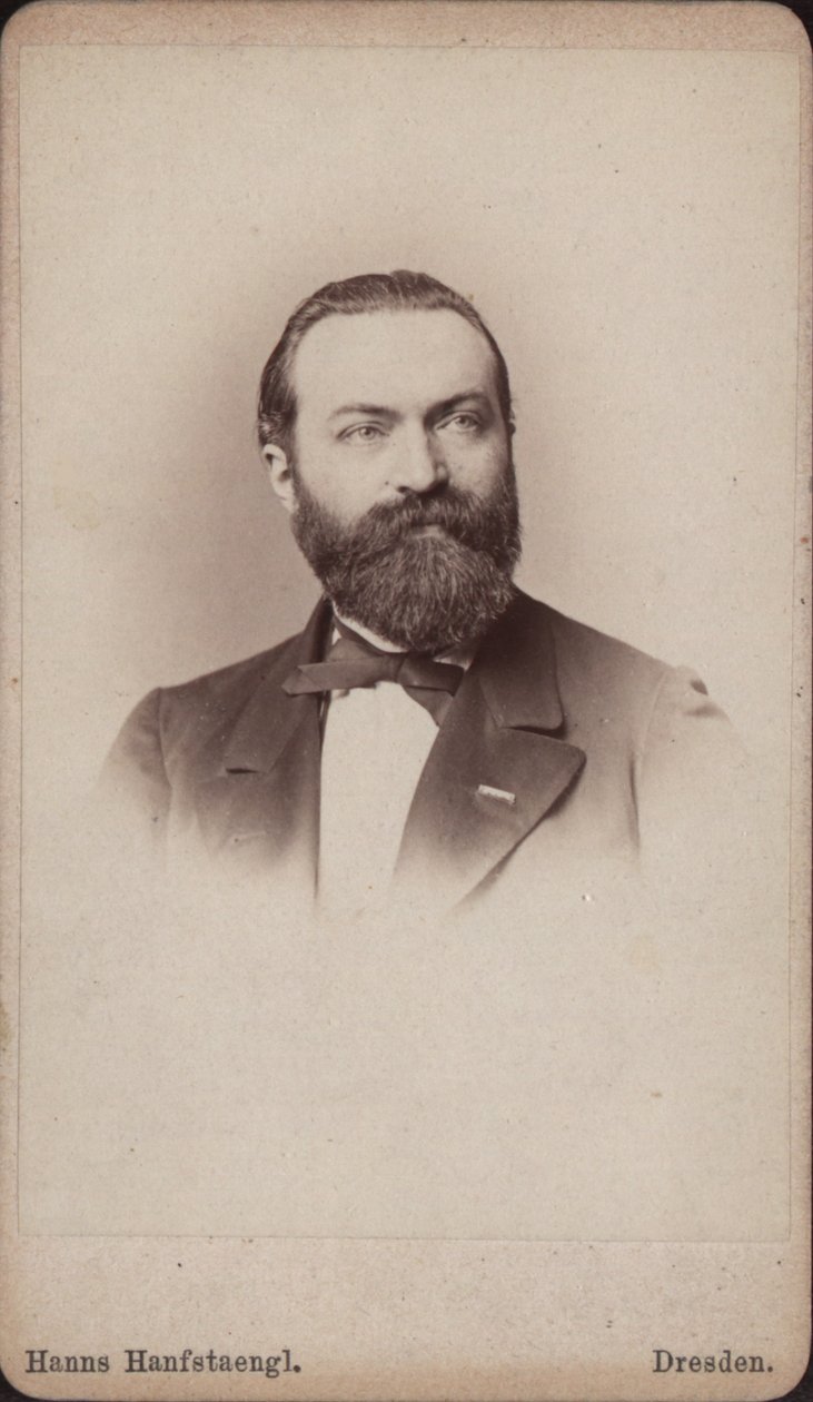 Retrato do violoncelista e compositor Friedrich Grützmacher 1832-1903, ca 1865. de Hanns Hanfstaengl