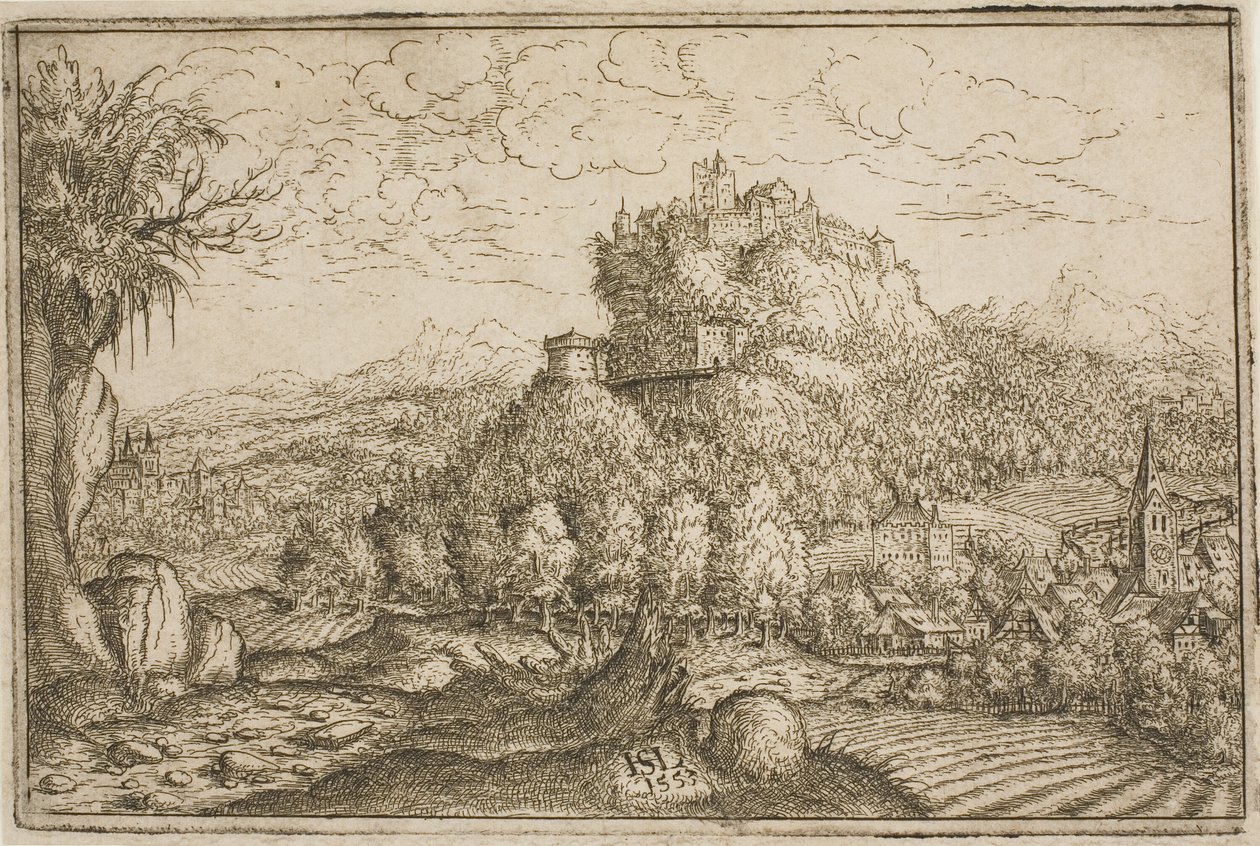 Castelo em uma colina de Hanns Lautensack