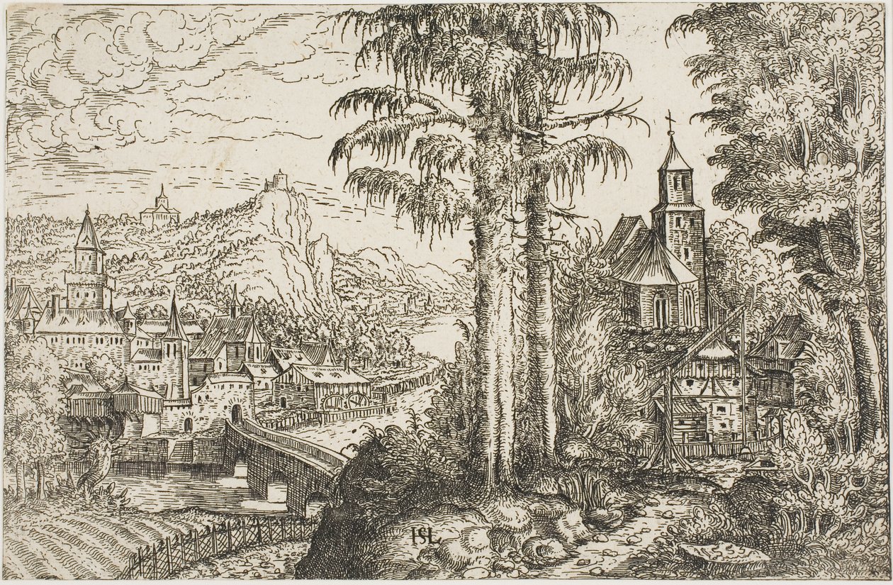 Paisagem com uma igreja de Hanns Lautensack
