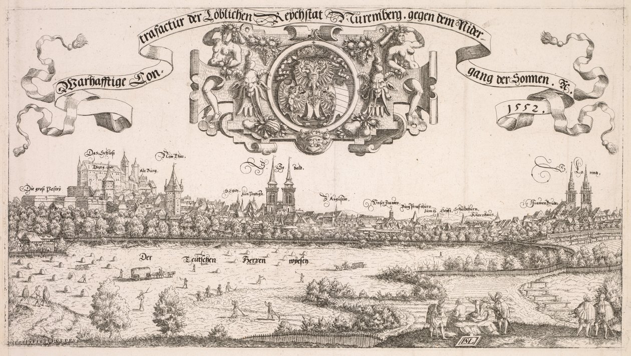 Vista Panorâmica de Nuremberg: Parte Central de Hanns Lautensack