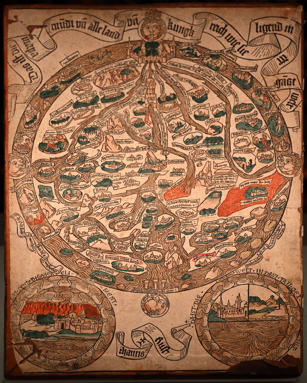 Mapa do século XV, no centro de Jerusalém de Hanns Rust