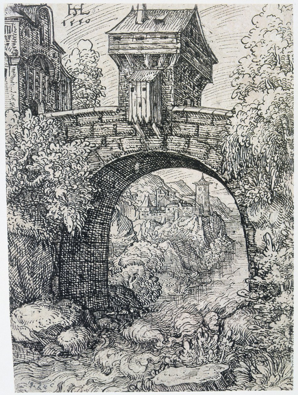 Paisagem com ponte, 1550 de Hanns Sebald Lautensack