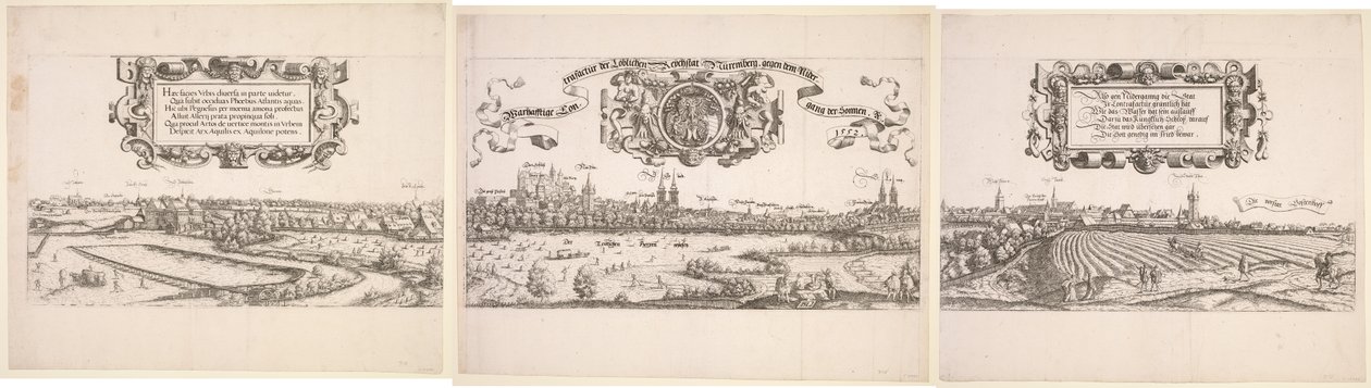 Vista panorâmica de Nuremberg, 1552. de Hanns Sebald Lautensack
