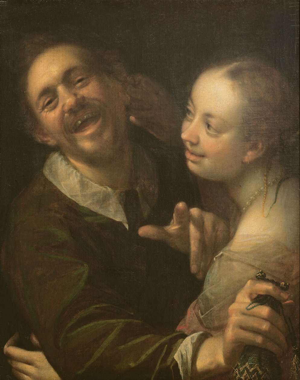 Um casal rindo, auto-retrato do artista com sua esposa (Scherzendes Paar), 1596 de Hans von Aachen