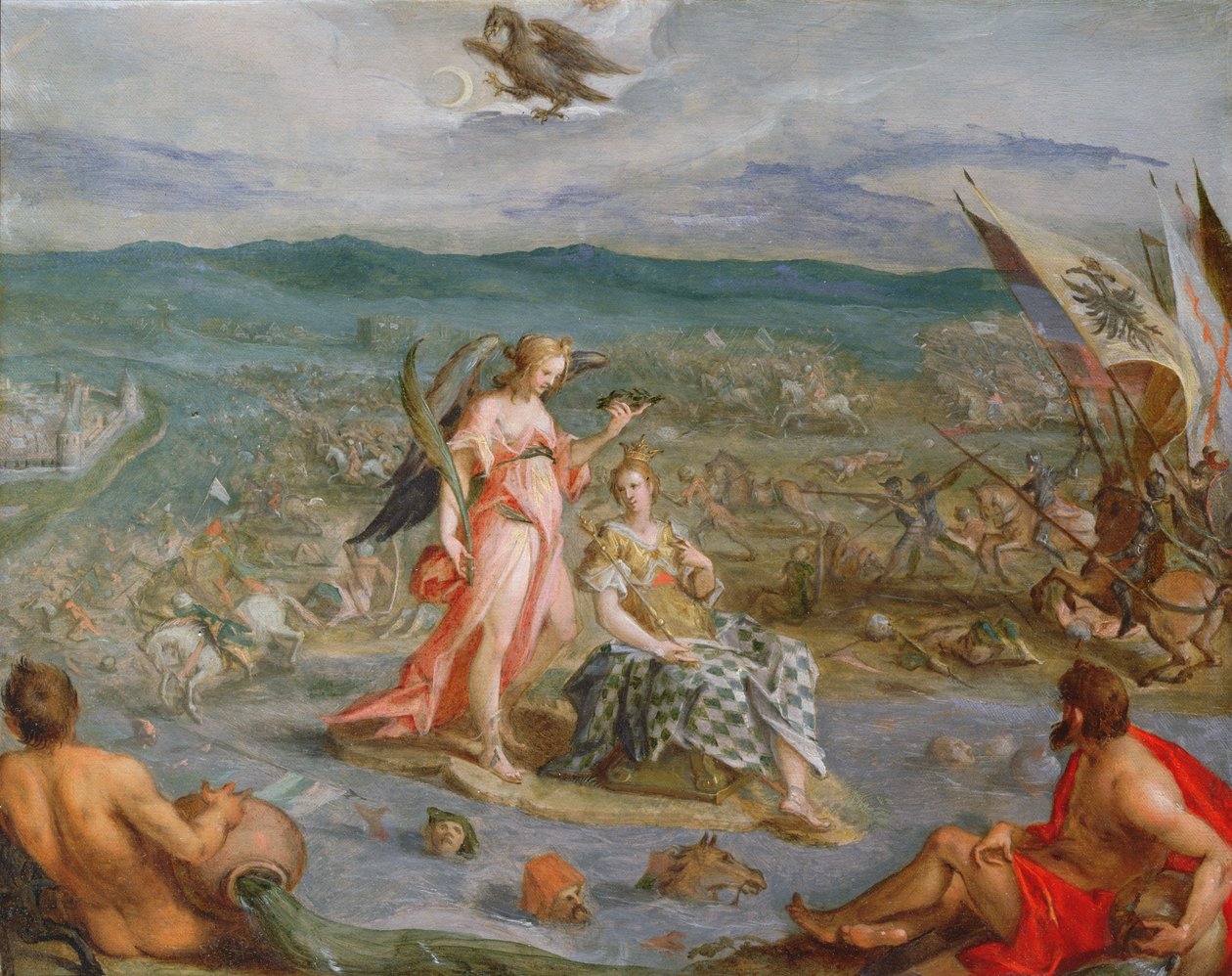 Alegoria das Guerras Turcas: A Batalha de Sissek 1593 de Hans von Aachen