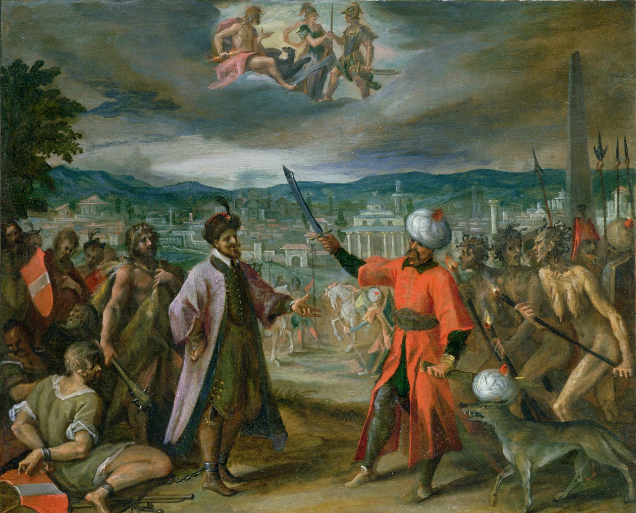 Alegoria das Guerras Turcas: A Declaração de Guerra em Constantinopla, 1603-4 de Hans von Aachen