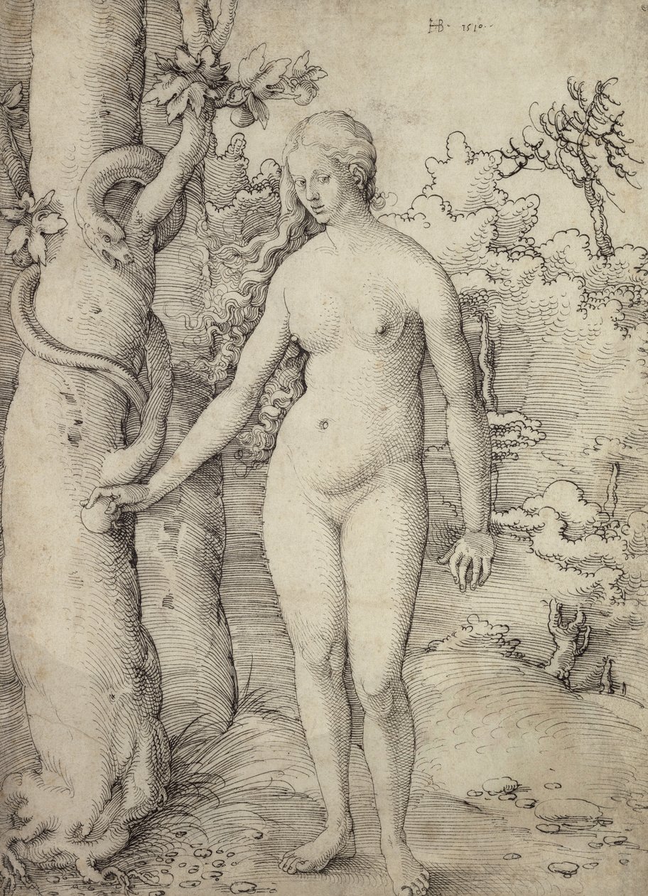 Eva, 1510 (caneta e tinta preta no papel) de Hans Baldung Grien