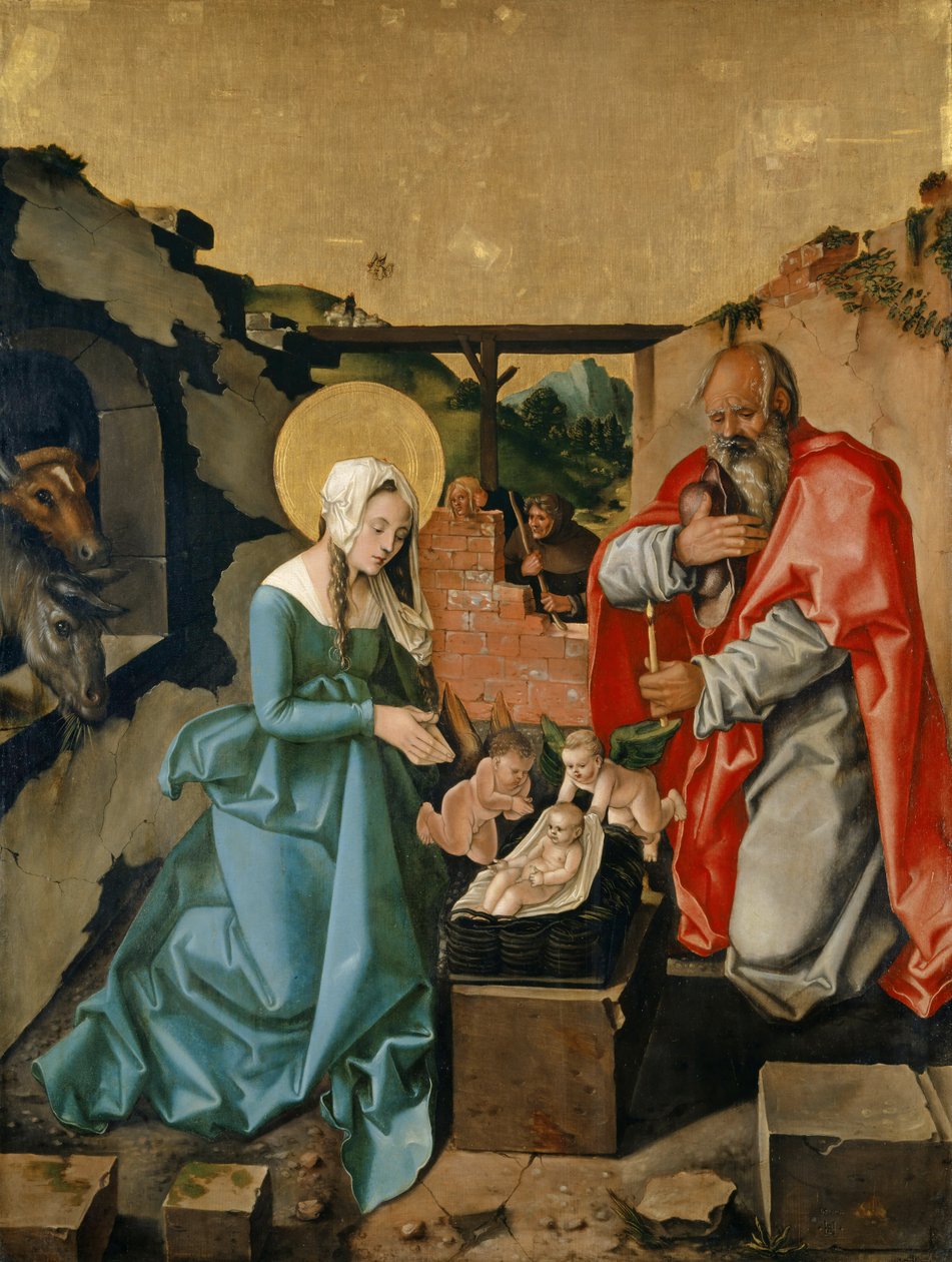 Natividade, 1510 (têmpera no painel) de Hans Baldung Grien