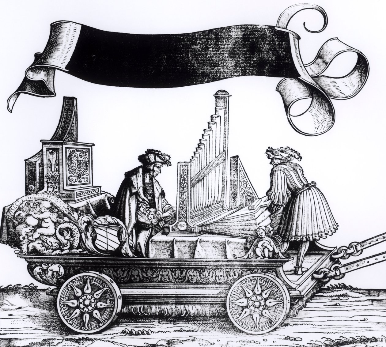 Um Transporte Musical, da Procissão Triunfal de Maximiliano, c.1516-18 de Hans Burgkmair
