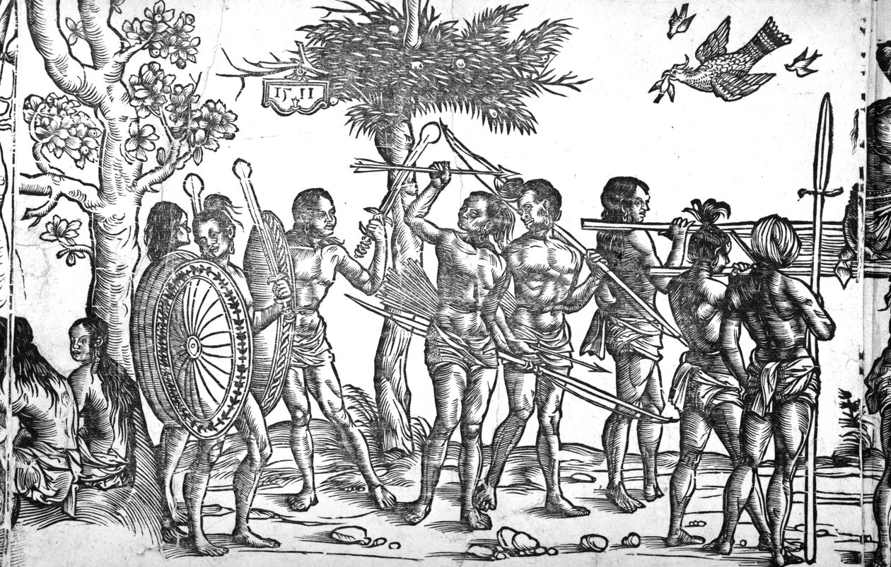 O Kunig por Gutzin, impressão feita por George Glockendon, 1511 de Hans Burgkmair