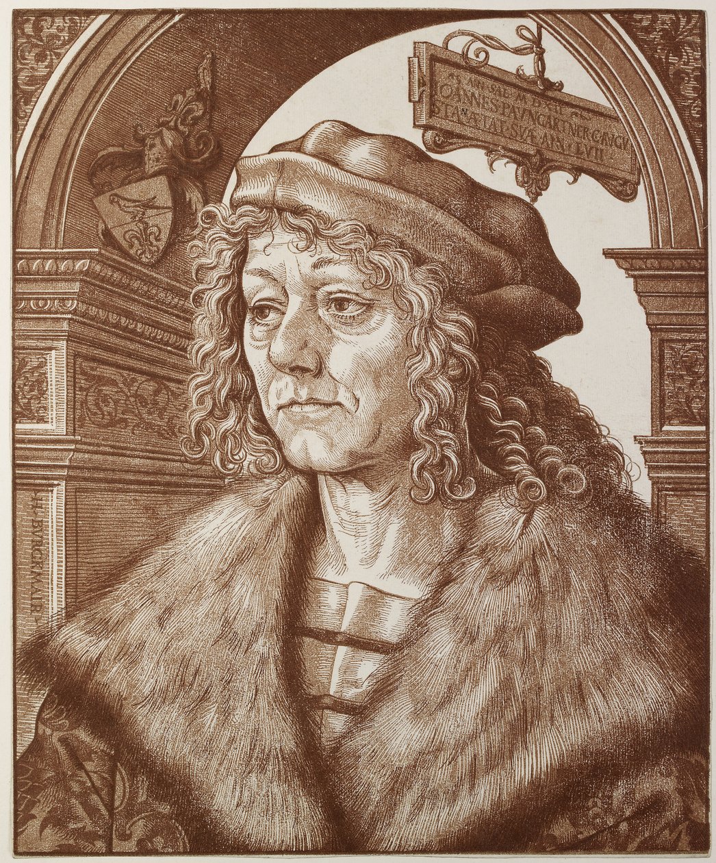 Retrato de Johannes Paumgartner, 1512 (xilogravura de claro-escuro) de Hans Burgkmair