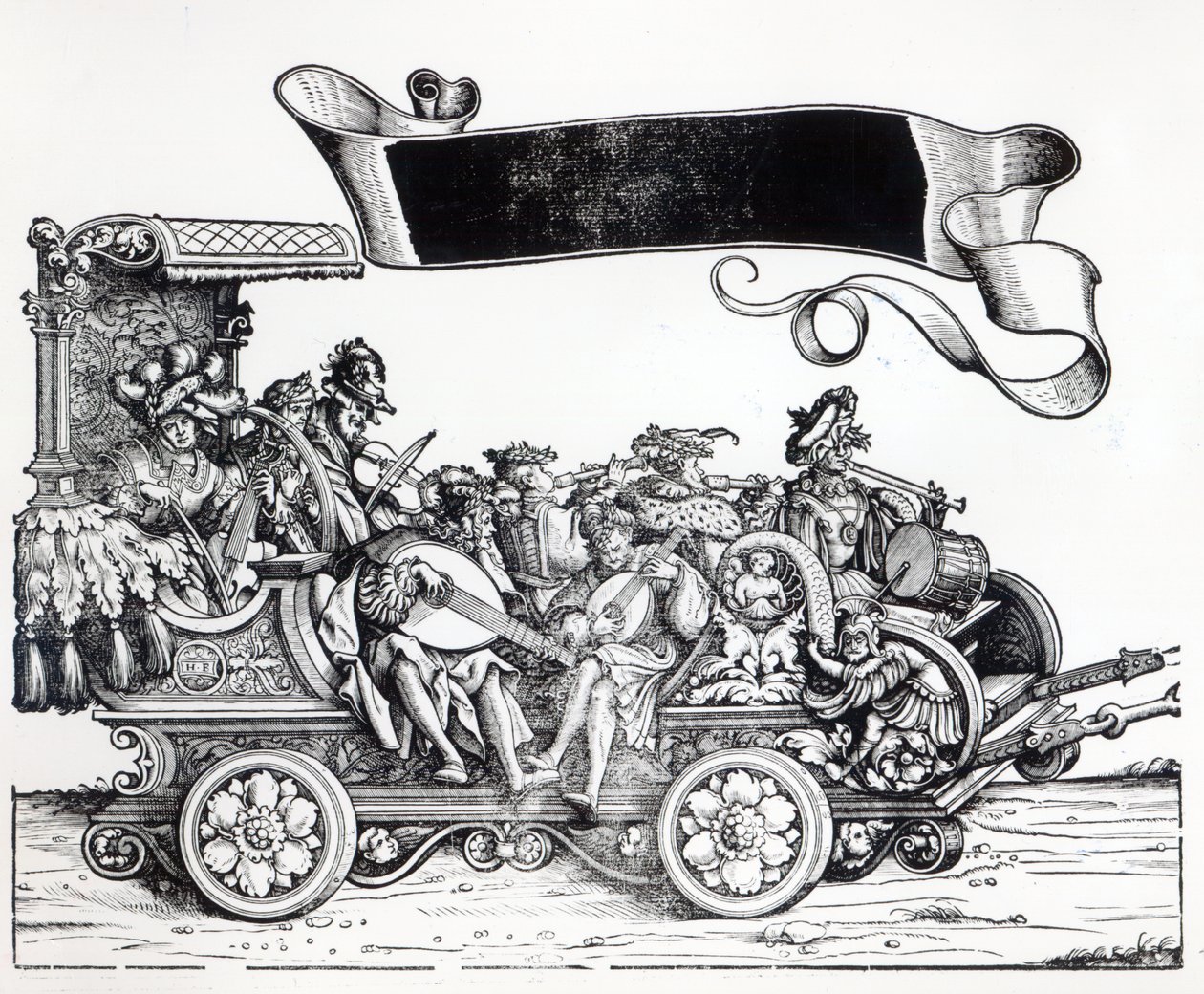 Cena da Procissão Triunfal de Maximiliano, c.1516-18 de Hans Burgkmair