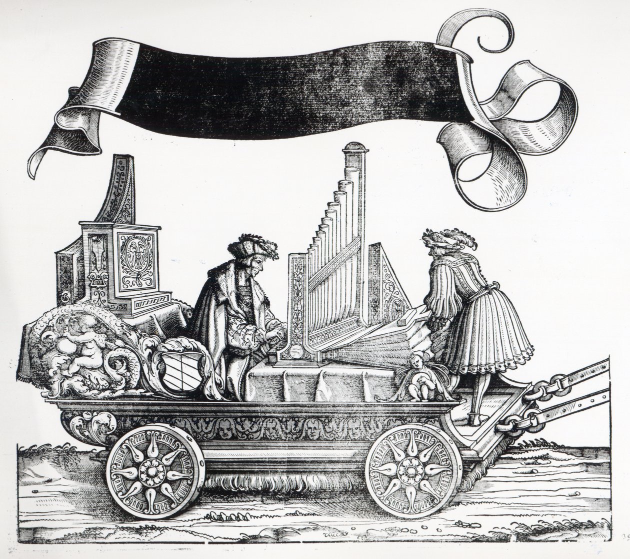 Cena da Procissão Triunfal de Maximiliano, c.1516-18 de Hans Burgkmair