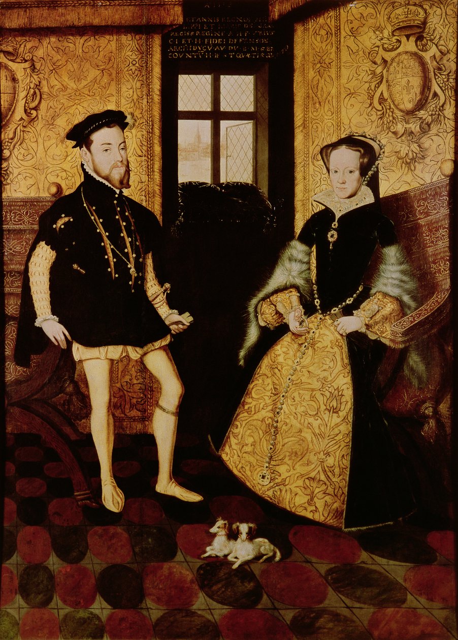 Filipe II e Maria I, 1558 de Hans Eworth
