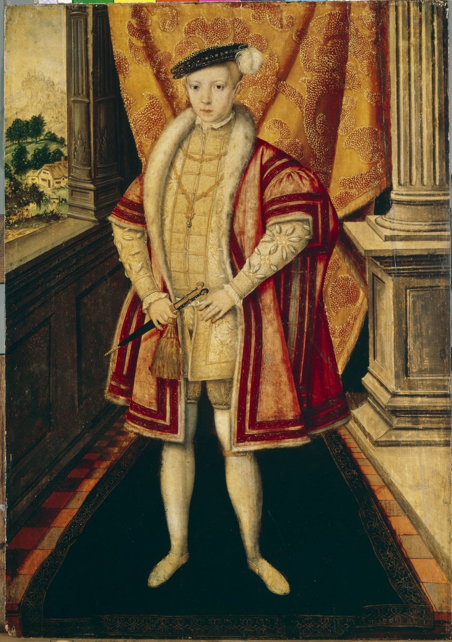 Retrato do rei Edward VI, c.1547 de Hans Eworth or Ewoutsz
