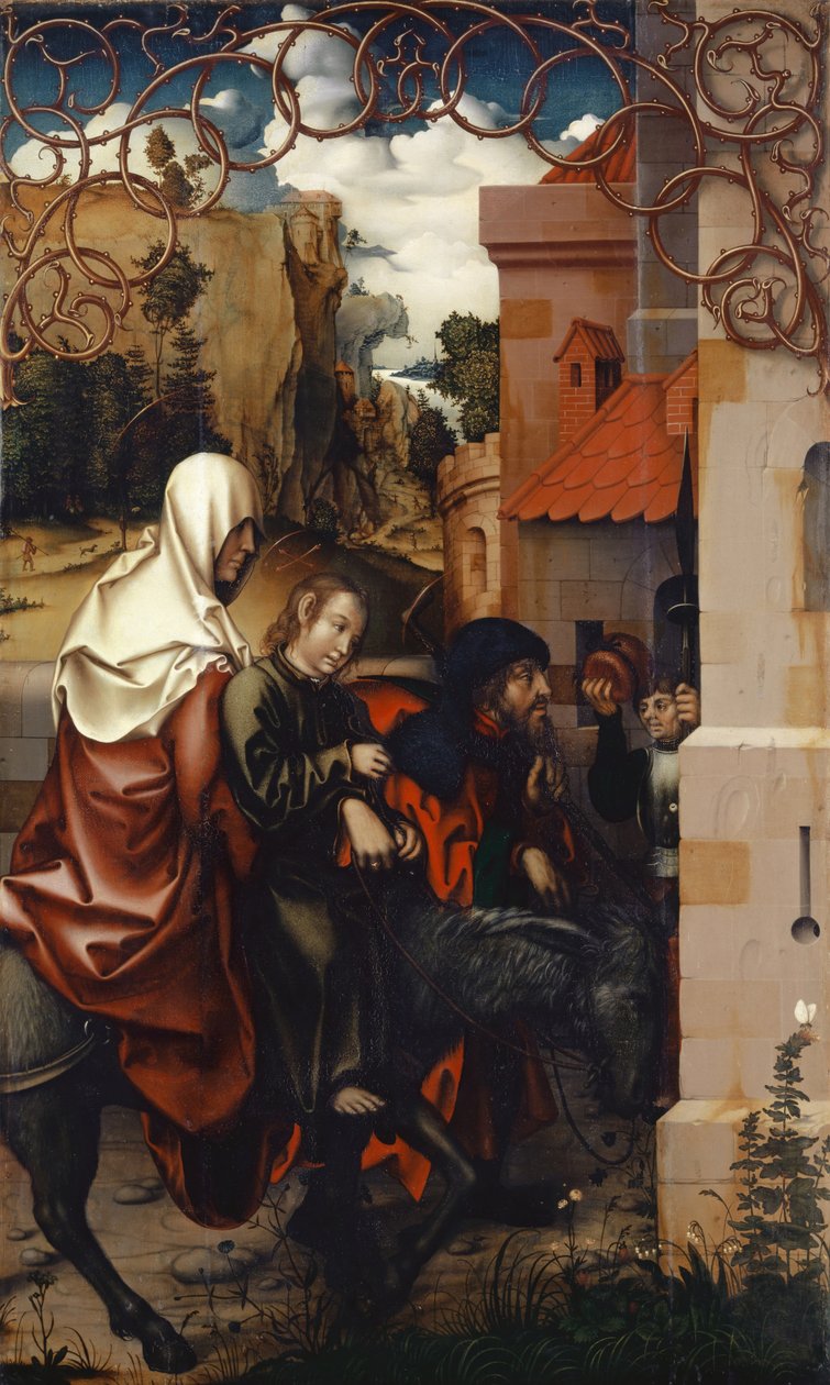 O retorno do Egito, 1512 (tempera sobre tela colocada na madeira) de Hans Fries