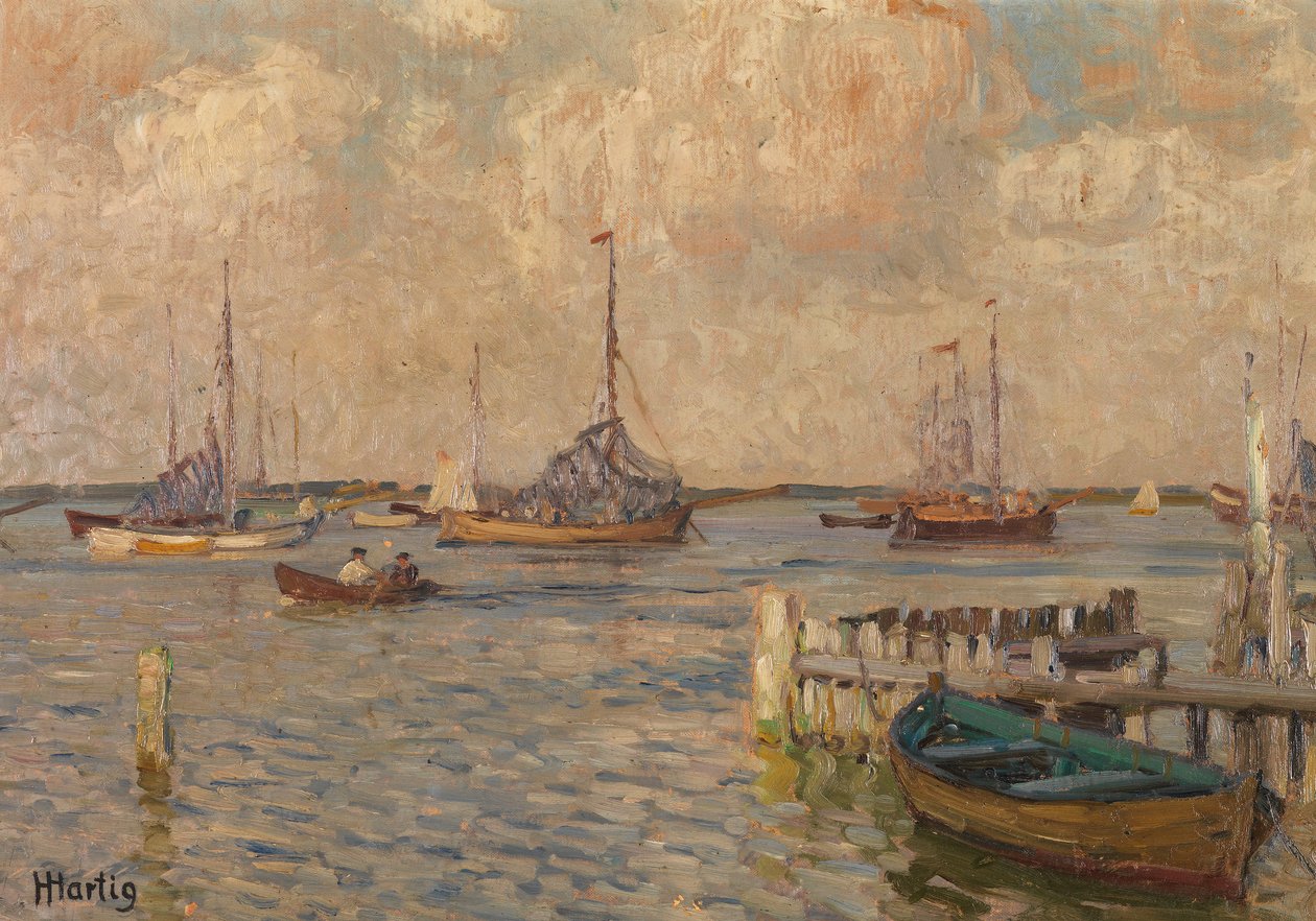Veleiros ao largo da costa de Hans Hartig