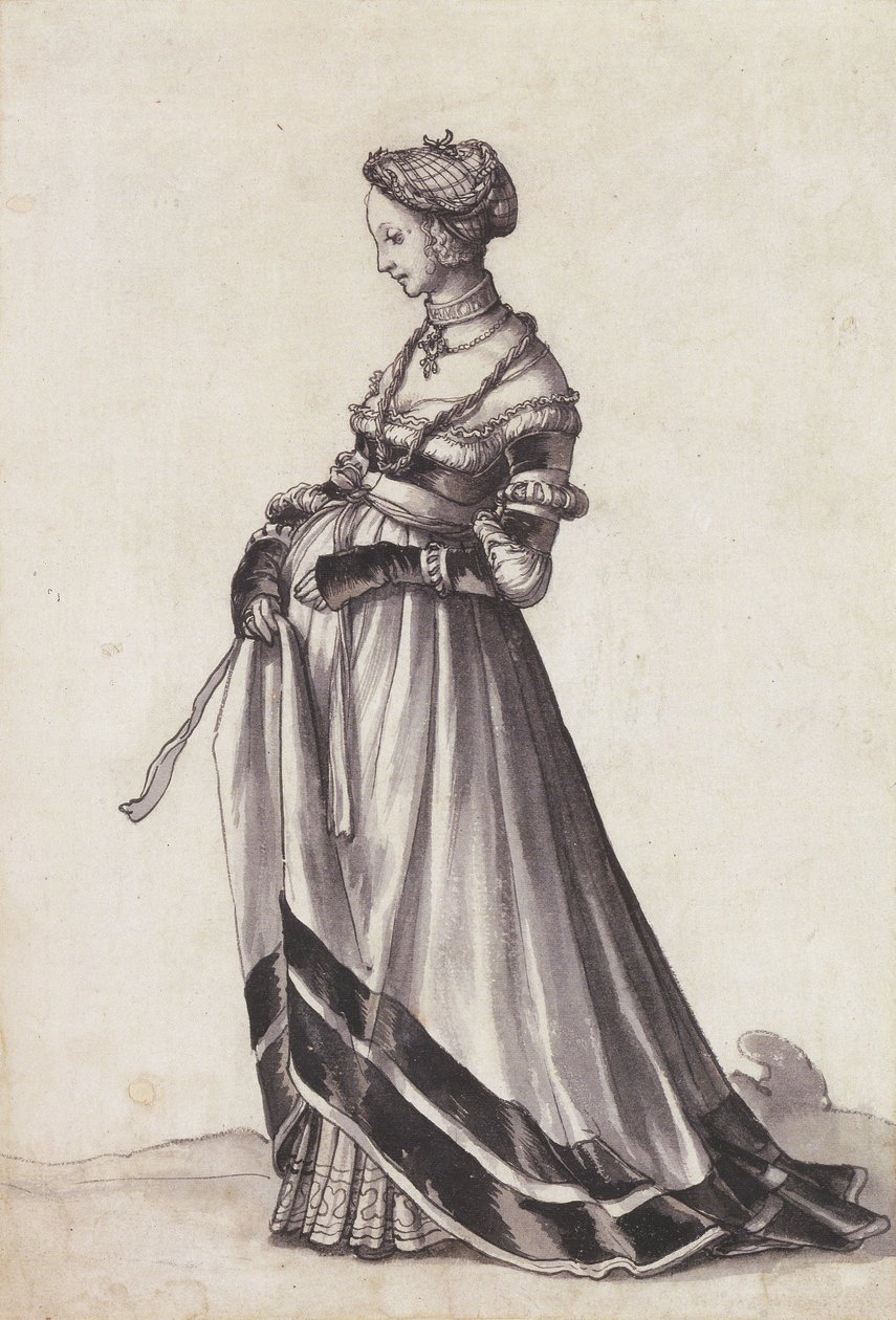 Basel mulher caminhando em direção à esquerda de Hans Holbein der Jüngere