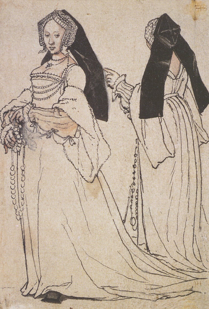 Senhora vestindo um capuz inglês de Hans Holbein der Jüngere