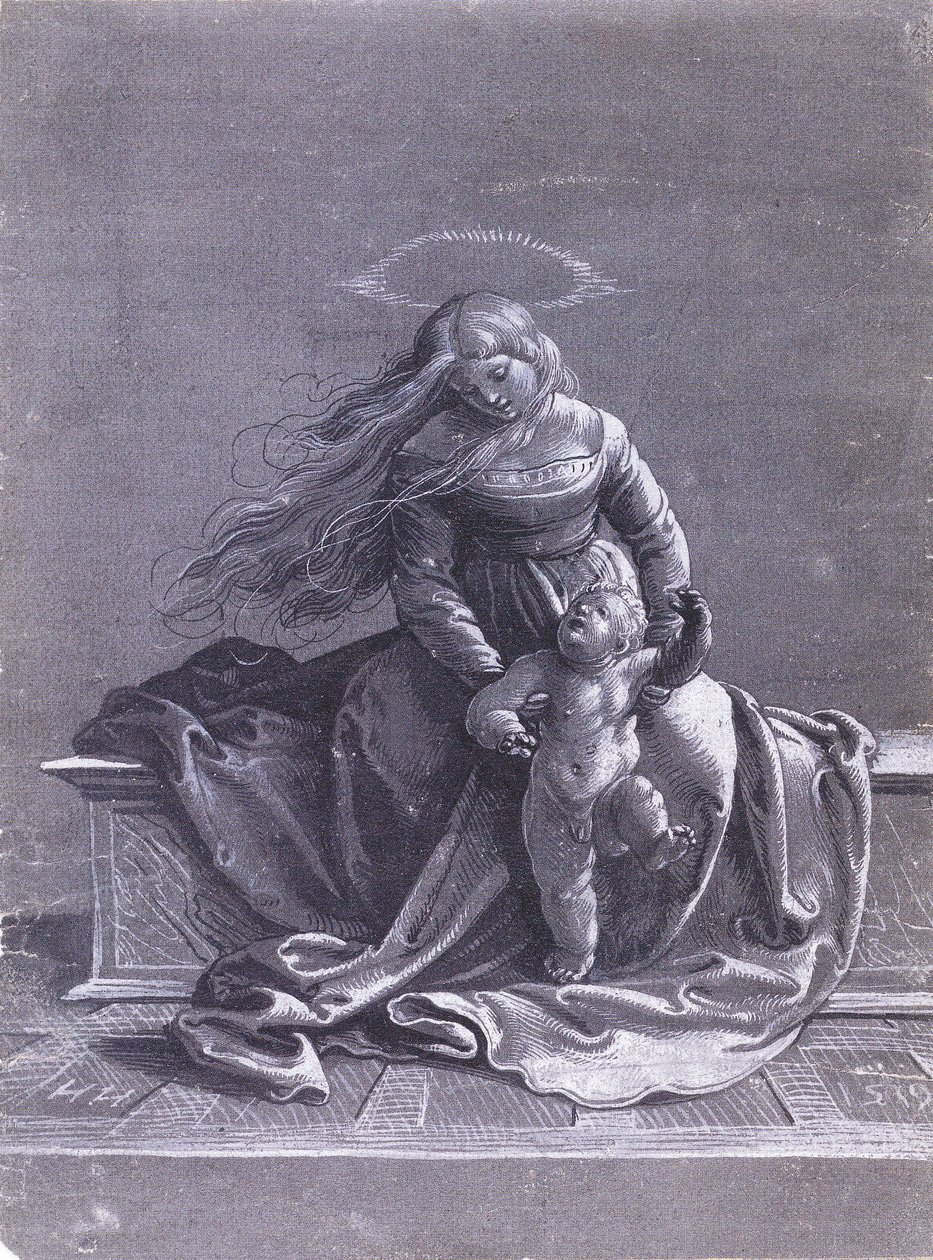 Virgem sentada e criança de Hans Holbein der Jüngere