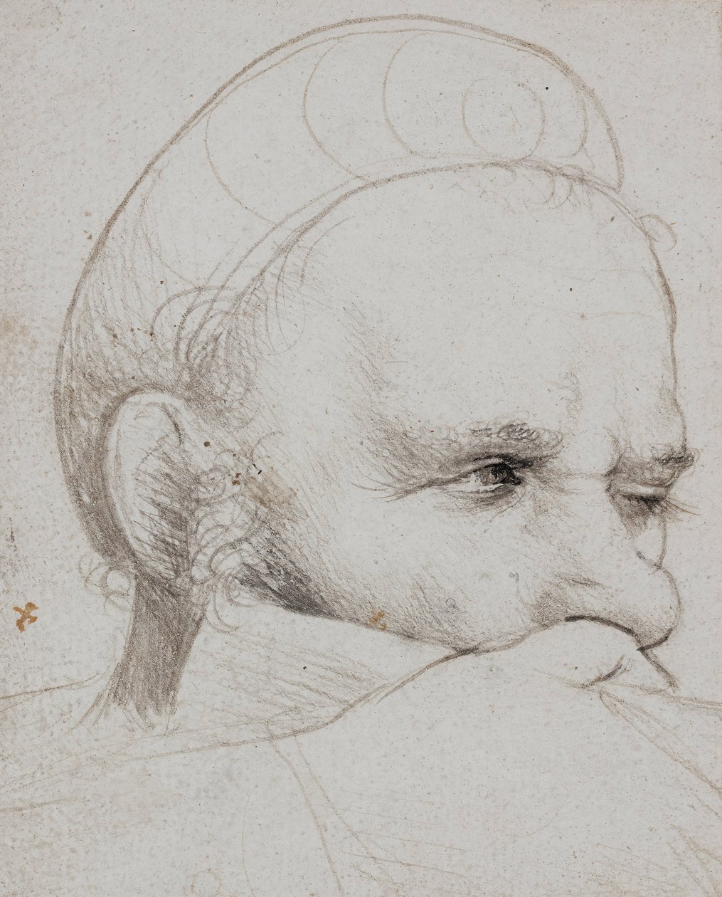 A cabeça de um besteiro, mirando de Hans Holbein the Elder
