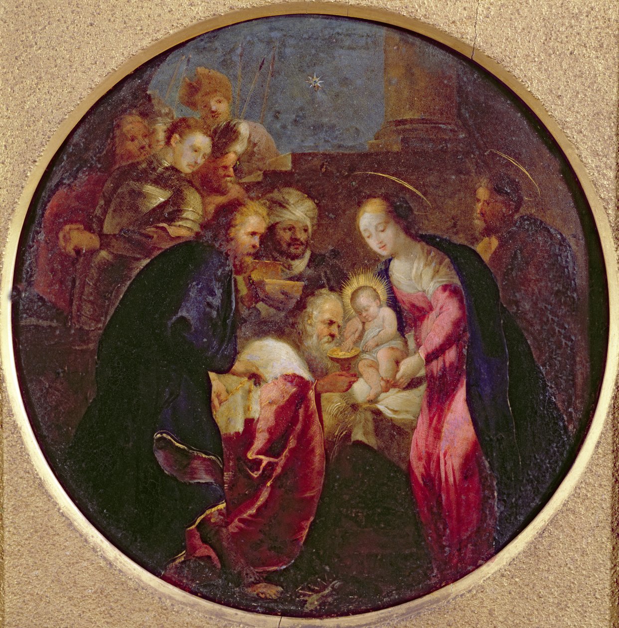 Adoração dos Magos, 1600-25 (óleo sobre cobre) de Hans I or Johann Rottenhammer