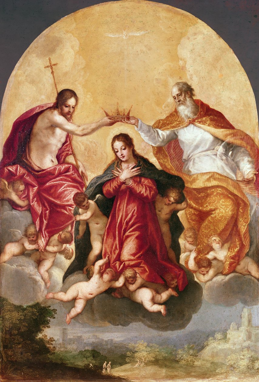 Coroação da Virgem de Hans I or Johann Rottenhammer